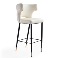 Tabouret bar Holguin de Manhattan Comfort de 41,34 po en bois - crème, noir et doré