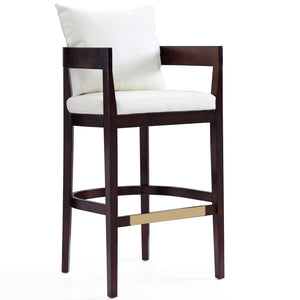 Tabouret bar Ritz de Manhattan Comfort de 38 po en hêtre - ivoire et noyer foncé