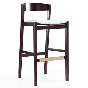 Tabouret bar Klismos de Manhattan Comfort de 40,75 po en hêtre - ivoire et noyer foncé