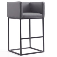 Tabouret bar Embassy de Manhattan Comfort de 38 po en métal - gris et noir