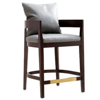 Tabouret bar Ritz de Manhattan Comfort de hauteur comptoir de 34 po en hêtre - gris et noyer foncé