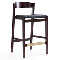 Tabouret bar Klismos de Manhattan Comfort de hauteur comptoir de 36,75 po en hêtre - noir et noyer foncé