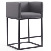 Tabouret bar Embassy de Manhattan Comfort de hauteur comptoir de 34 po en métal - gris et noir