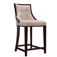 Tabouret bar Fifth Ave de Manhattan Comfort de hauteur comptoir de 39,5 po en hêtre - crème et noyer foncé