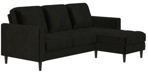 Sofa sectionnel réversible Strummer de CosmoLiving en velours - noir