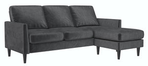 Sofa sectionnel réversible Winston de Mr. Kate en velours - gris foncé