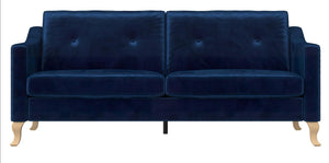 Sofa Tess de Mr. Kate en velours - bleu