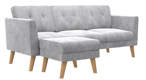 Sofa sectionnel Gloria de Cosmoliving By Cosmopolitan en velours - gris clair