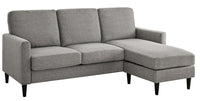 Sofa sectionnel réversible contemporain Kaci de DHP en tissu - gris