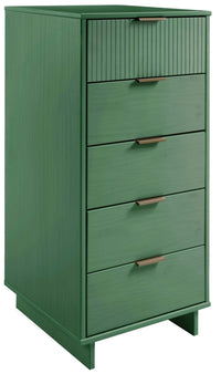 Grande commode mince moderne Granville de Manhattan Comfort de 23,62 po avec 5 tiroirs - vert sauge