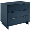 Commode standard moderne Granville de Manhattan Comfort de 38,18 po avec 3 tiroirs - bleu minuit