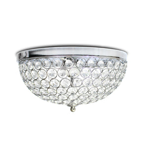 Plafonnier affleuré Elipse d’Elegant Designs en cristal - chromé