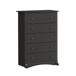 Commode verticale Jade à 5 tiroirs - noir délavé