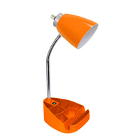 Lampe de bureau à col de cygne de Limelights avec support pour iPad et port USB - orange