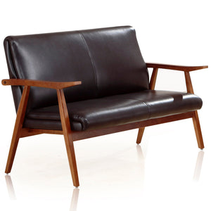 Causeuse Archduke de Manhattan Comfort de 51,2 po en similicuir - noir et ambre