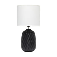 Lampe de table traditionnelle de Simple Designs de 20,4 po en céramique avec texture de mailles reto