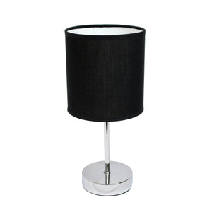 Mini lampe de table de base de Simple Designs chromée - noire