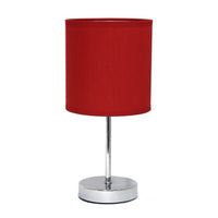 Mini lampe de table de base de Simple Designs chromée - rouge