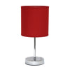 Ensemble de 2 mini lampes de table de base de Simple Designs chromées - rouge