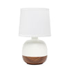 Lampe de table Petite de Simple Designs de style du milieu du 20e siècle - bois foncé et blanche