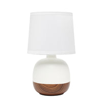 Lampe de table Petite de Simple Designs de style du milieu du 20e siècle - bois foncé et blanche