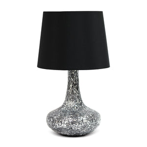 Lampe de table Genie de Simple Designs en carreaux de mosaïque en verre - noire