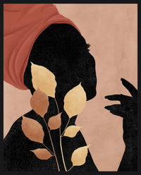 Œuvre d’art encadrée très lustrée « Silhouette Woman I » - 17 po x 21 po