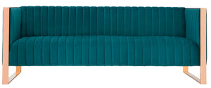 Sofa Trillium de Manhattan Comfort de 83,07 po à 3 sièges - bleu turquoise et doré
