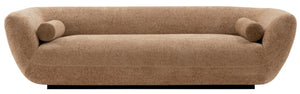 Sofa contemporain Ulka de Manhattan Comfort en chenille avec coussins - brun clair