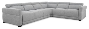 Sofa sectionnel à inclinaison électrique avec à inclinaison électrique fauteuil sans accoudoirs Aspen 4 pièces - gris