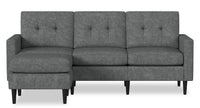  Sofa modulaire BLOK de Scott Living de 88,97 po en tissu gris acier avec fauteuil long, accoudoirs à l’anglaise et coussins réversibles