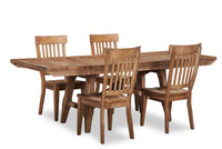  Ensemble de salle à manger Cedar 5 pièces en pin avec table de 72,07 po (L) avec base à tréteaux et 4 chaises - brun