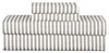 Ensemble de draps Striped de 4 pièces en coton pour grand lit - gris foncé