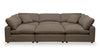 Sofa sectionnel modulaire de style cocon Eclipse 6 pièces en tissu d’apparence lin avec coussins réversibles en duvet et plumes - gris ardoise