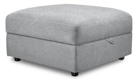  Pouf Evolve en tissu d'apparence lin - gris 