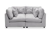 Sofa sectionnel modulaire de style cocon Evolve de Scott Living 4 pièces en tissu d’apparence lin avec coussins en duvet et plumes - gris