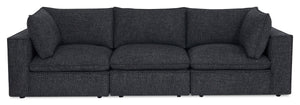 Sofa modulaire Fusion de 116,92 po en tissu de chenille gris anthracite avec coussins de dossier amovibles en duvet et plumes