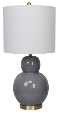 Lampe de table Giada de Kort & Co. de 26,75 po en céramique, grise et dorée