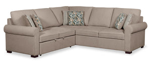 Sofa sectionnel 2 pièces en chenille avec sofa-lit de gauche - Taupe