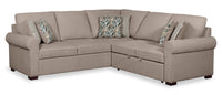  Sofa-lit sectionnel de droite Haven 2 pièces en chenille avec sofa-lit - Taupe