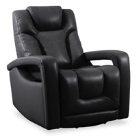  Fauteuil pivotant, coulissant et inclinable Kenzo de 35 po en similicuir noir