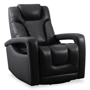 Fauteuil pivotant, coulissant et inclinable Kenzo de 35 po en similicuir noir