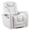 Fauteuil pivotant, coulissant et inclinable Kenzo de 35 po en similicuir gris brouillard