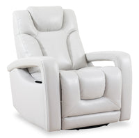  Fauteuil pivotant, coulissant et inclinable Kenzo de 35 po en similicuir gris brouillard