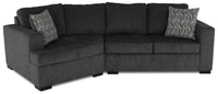  Sofa sectionnel de gauche Legend 2 pièces fabriqué au Canada en tissu de chenille avec fauteuil enveloppant - gris poivre