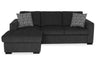 Sofa-lit sectionnel de gauche Legend 2 pièces en chenille - poivre