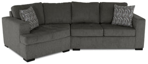 Sofa sectionnel de gauche Legend 2 pièces en chenille avec fauteuil enveloppant - étain