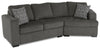 Sofa sectionnel de droite Legend 2 pièces fabriqué au Canada en tissu de chenille avec fauteuil enveloppant - brun étain