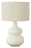 Lampe de table de 25 po en céramique avec abat-jour ivoire - crème