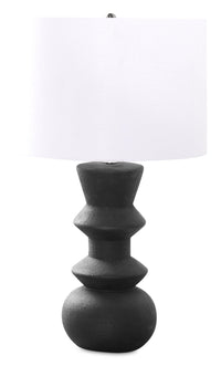 Lampe de table de 26 po en céramique noire